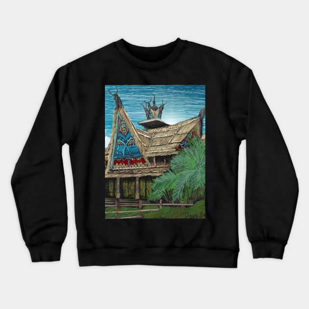 Tiki Sketch: Tokyo Tiki Crewneck Sweatshirt by Dizwire